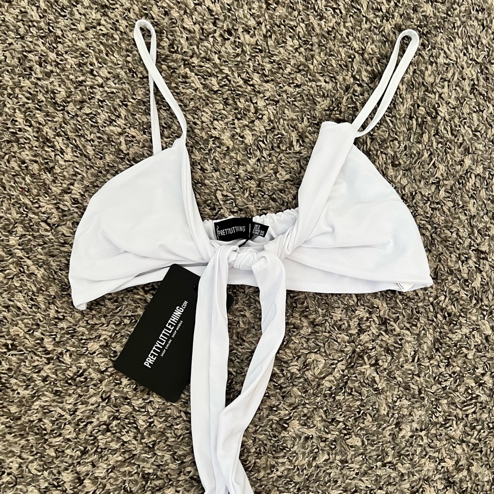 white tie front crop top
